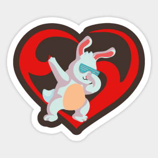 dab it rabbit Sticker